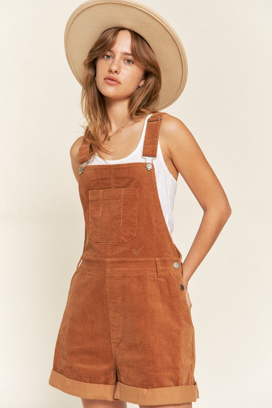 Corduroy Adjustable Shoulder Straps Overall PLUS