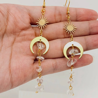 All that glitters quartz Earrings ￼