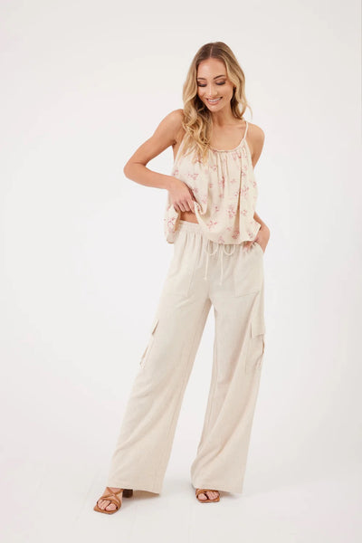 Josie Linen Cargo Pant