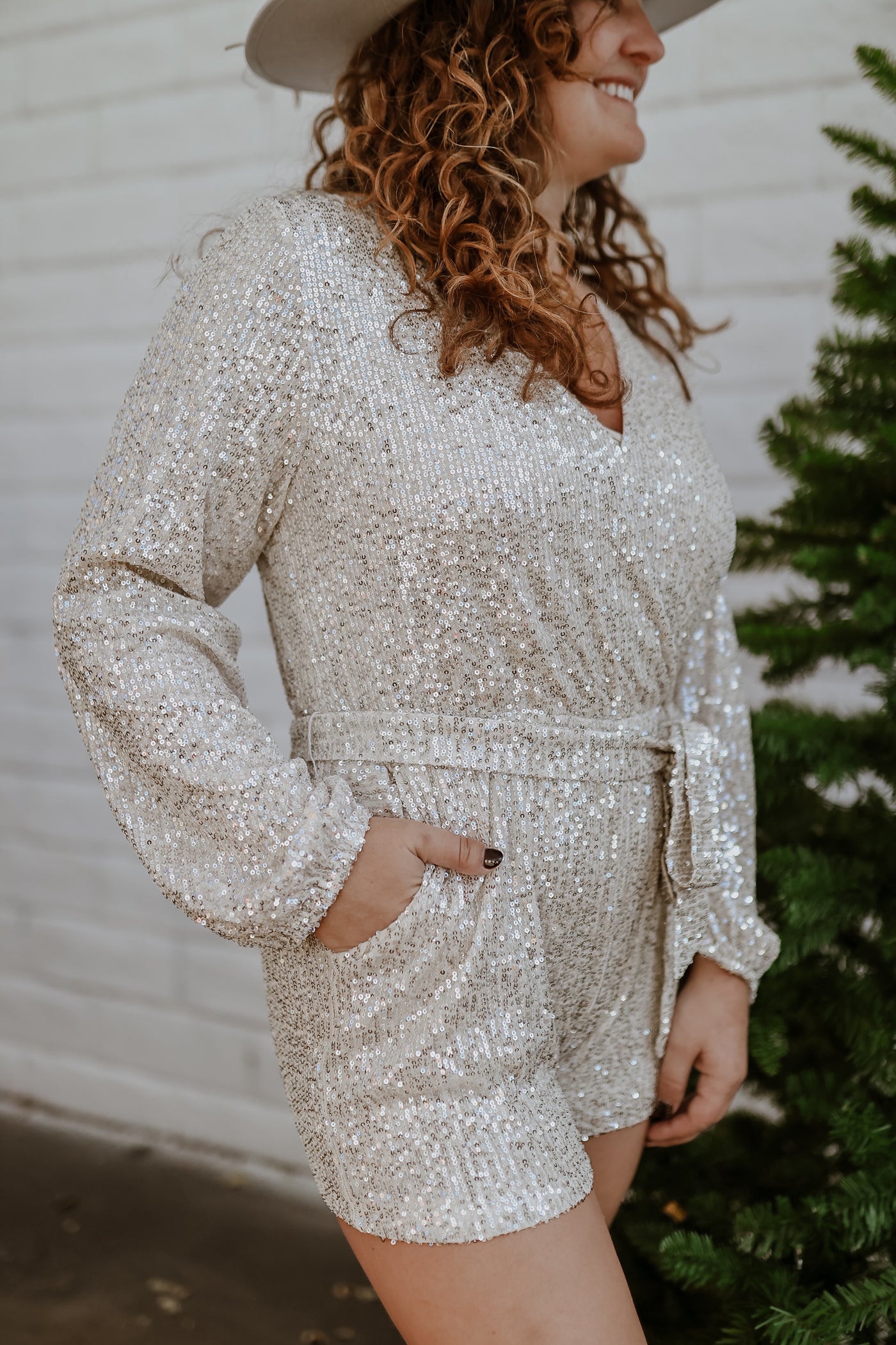 Tinsel sequin romper