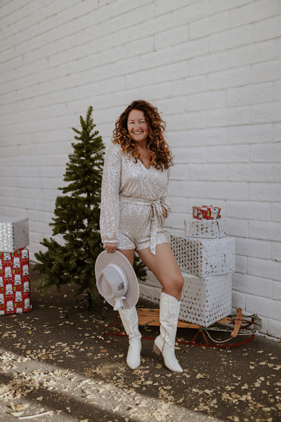 Tinsel sequin romper