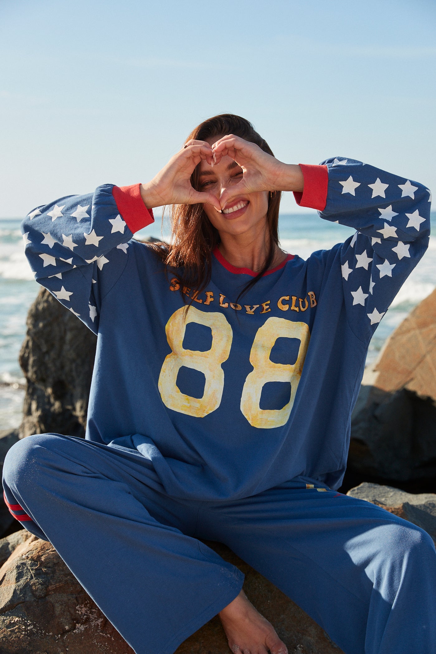 The you cute long sleeve tee - blue