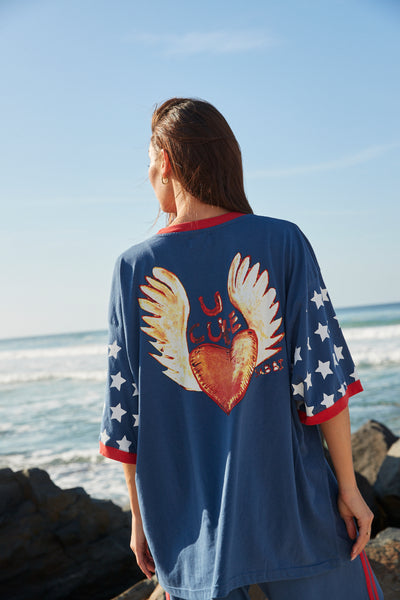 The very oversized you cute tee - blue