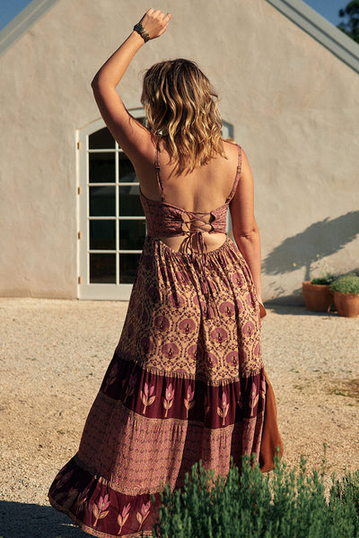 CHÂTEAU QUILTED STRAPPY MAXI DRESS