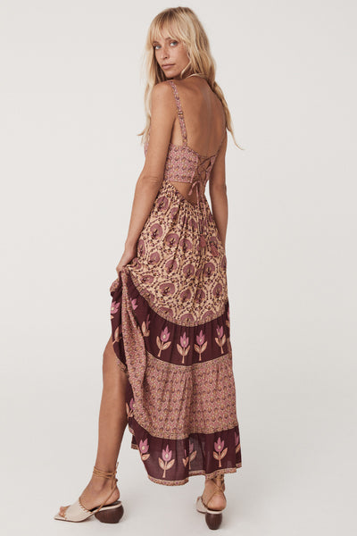 CHÂTEAU QUILTED STRAPPY MAXI DRESS