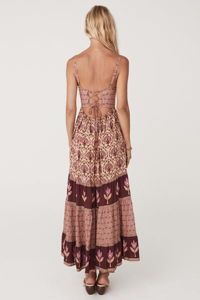 CHÂTEAU QUILTED STRAPPY MAXI DRESS