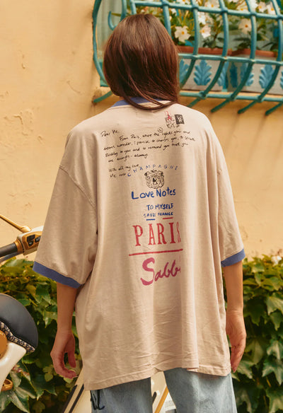 The very oversized love notes tee - Paris - Sand