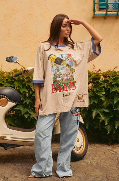 The very oversized love notes tee - Paris - Sand