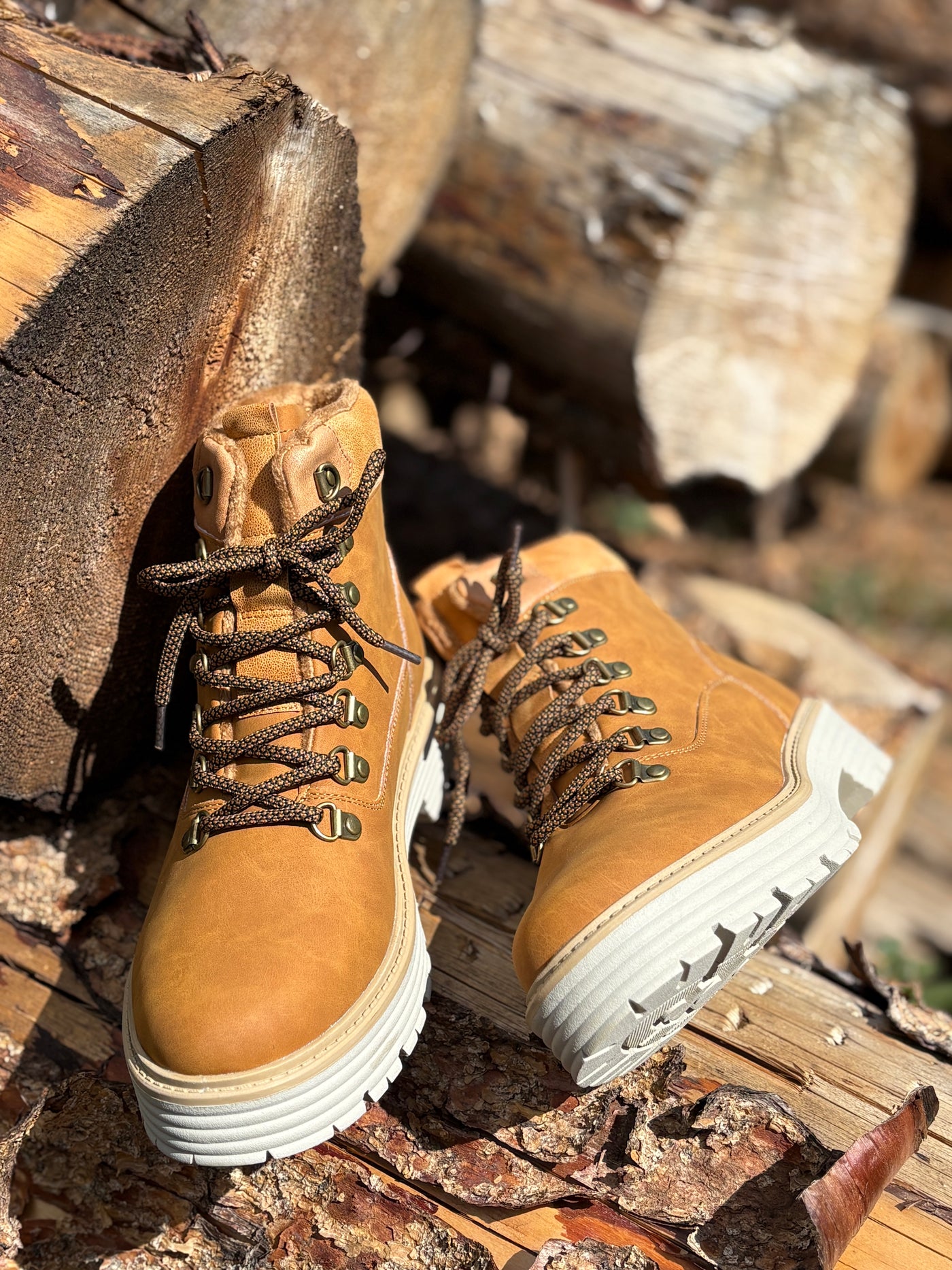 Boskoff Lace-Up Chunky Warm Ankle Boots