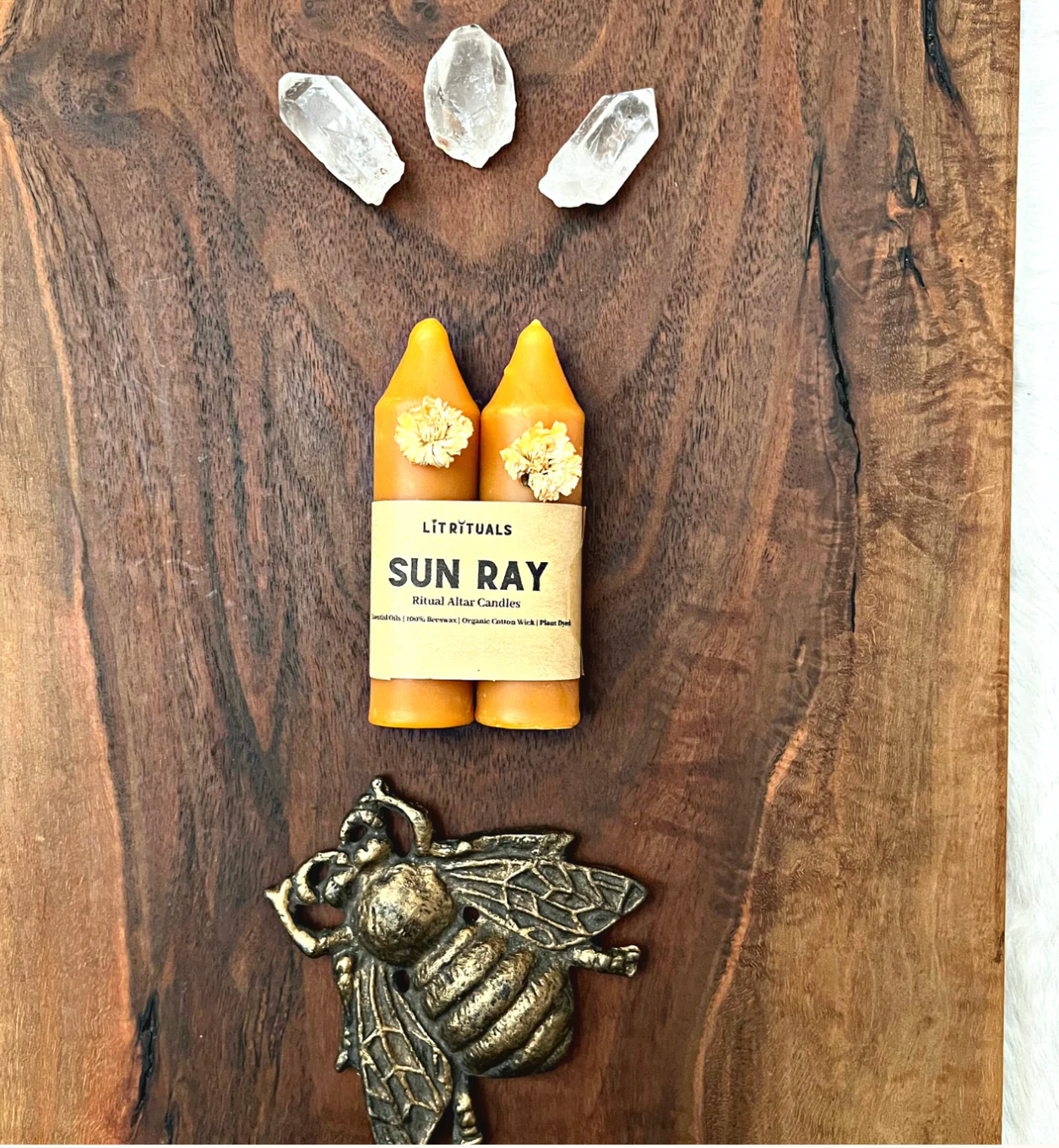 'Sun Ray' Beeswax Altar Candle