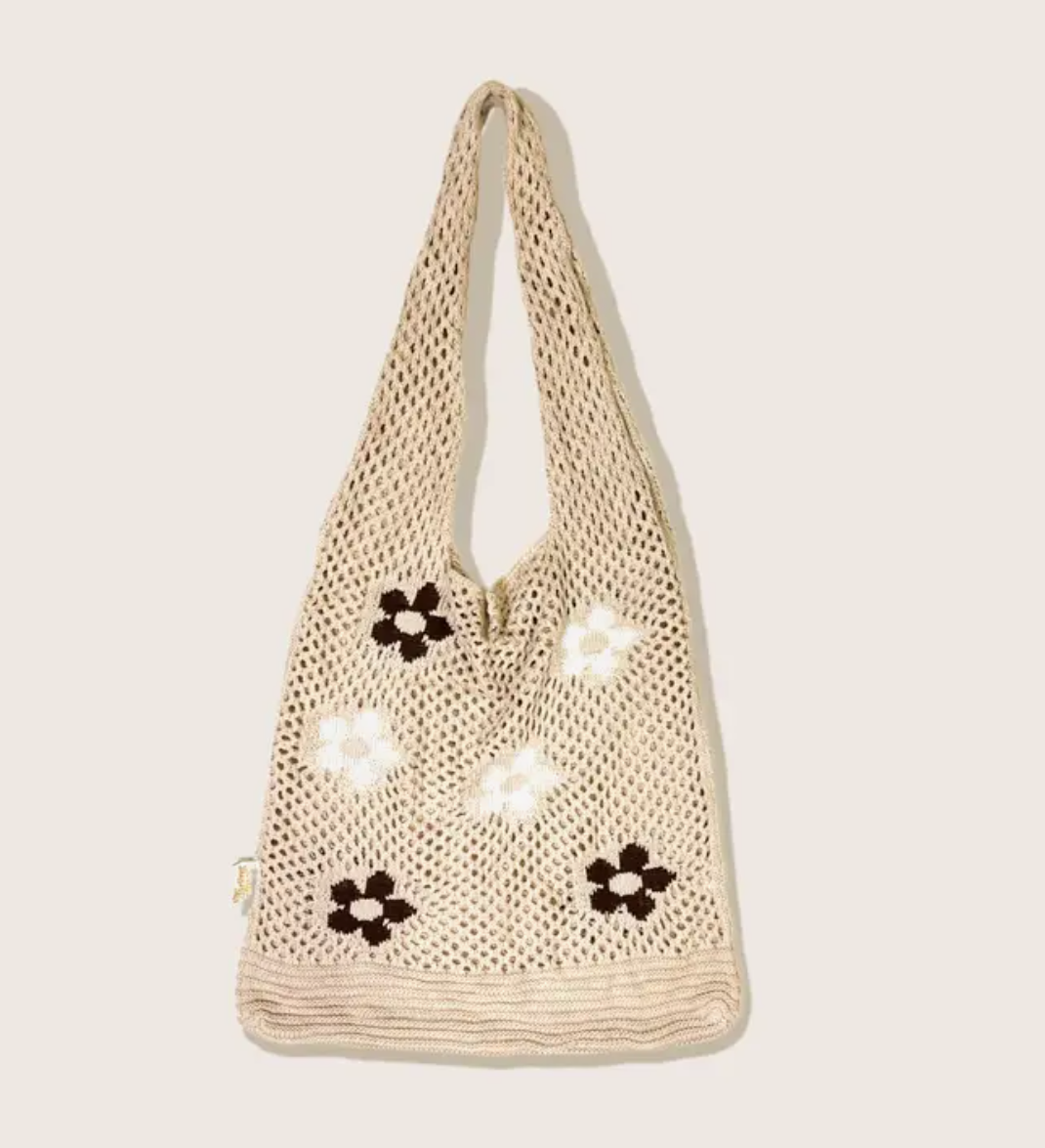 Daisy Mae Crochet Bag in Mocha