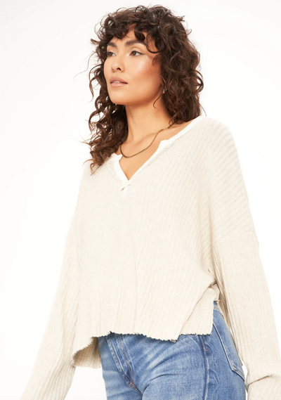 Getaway Notch Neck Sweater Rib Pullover