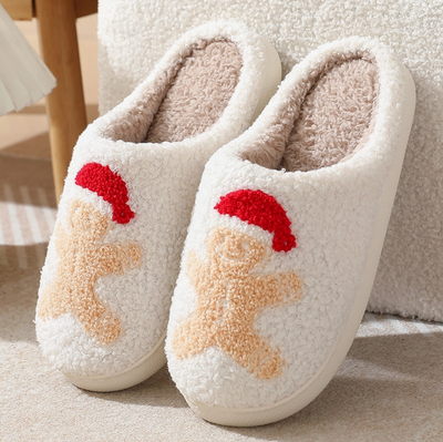 Gingerbread Man Fleece Cozy Slipper