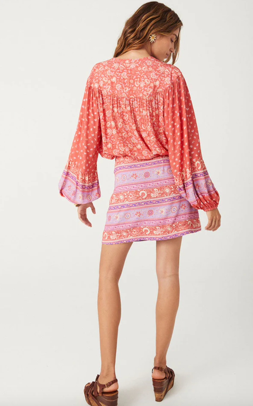 SUNSHINE BANDIT WRAP MINI SKIRT