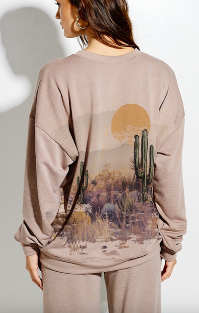 Desert rodeo print soft sweatshirt set