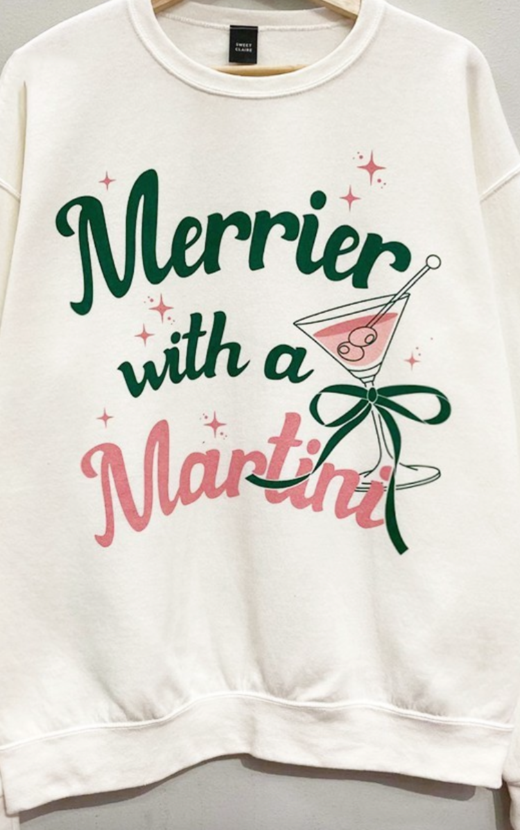 Merrier with a martini Pullover