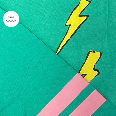 The Very Oversized Born Original Tee -Teal & Pink
