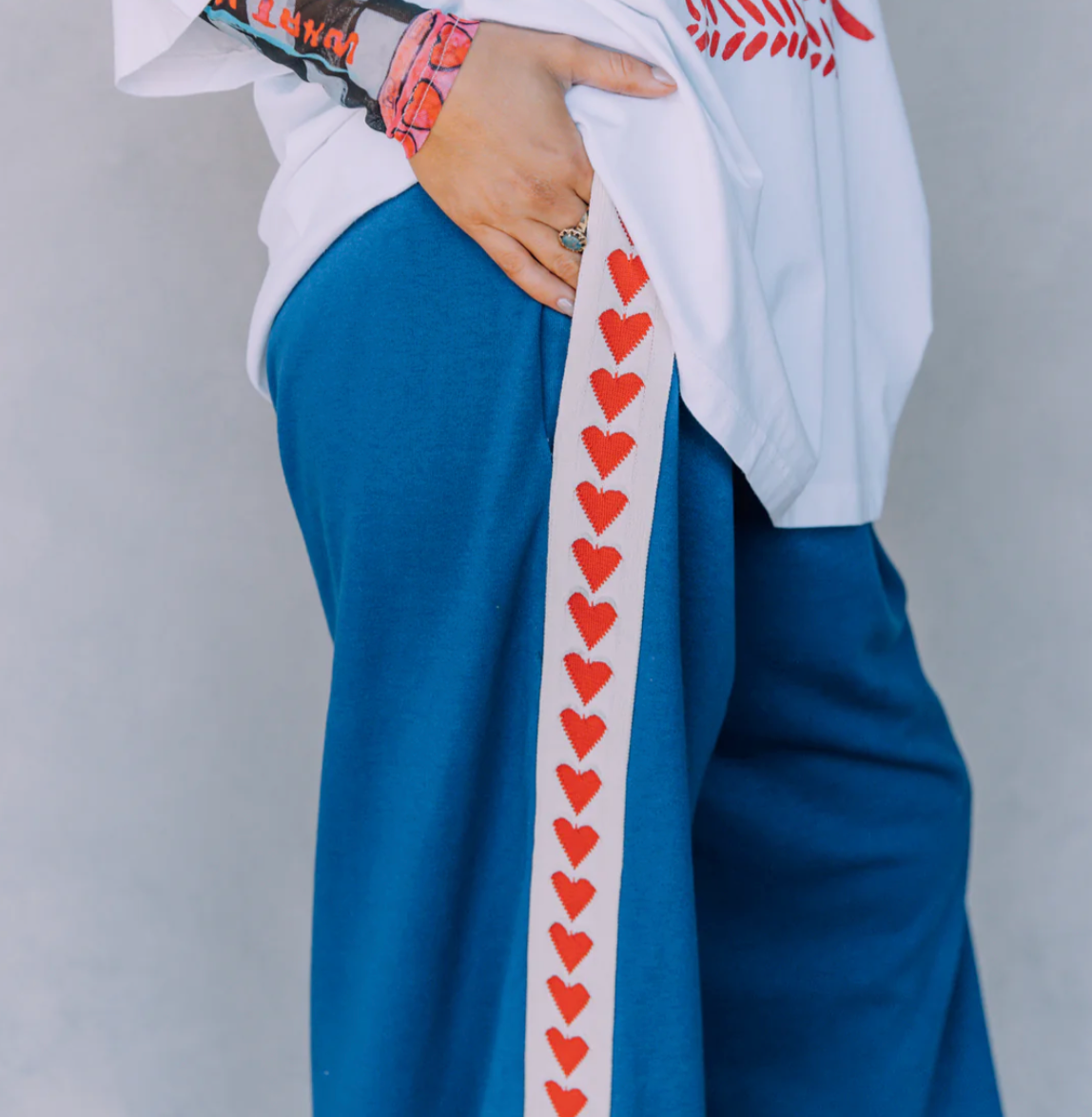 Raving Hearts Pant in Blue