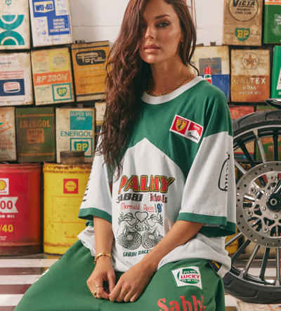 The Very Oversized Mermaid Racing Tee - Sky & Green