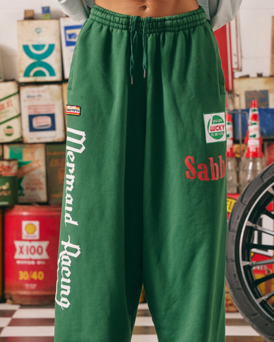 Wide Leg Sweat Pants - Mermaid Racing - Green