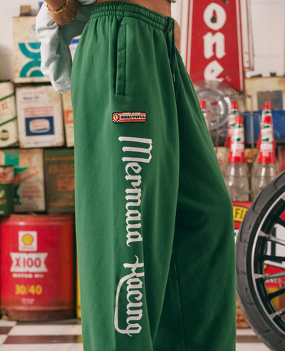 Wide Leg Sweat Pants - Mermaid Racing - Green