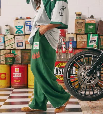 Wide Leg Sweat Pants - Mermaid Racing - Green