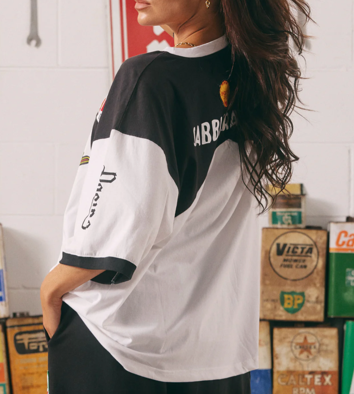 The Very Oversized Mermaid Racing Tee - Black & White