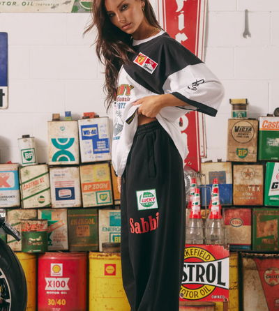 The Very Oversized Mermaid Racing Tee - Black & White