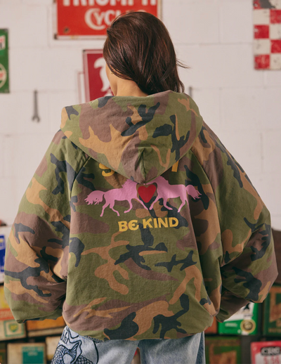 The Be Kind Bomber Jacket - Camo