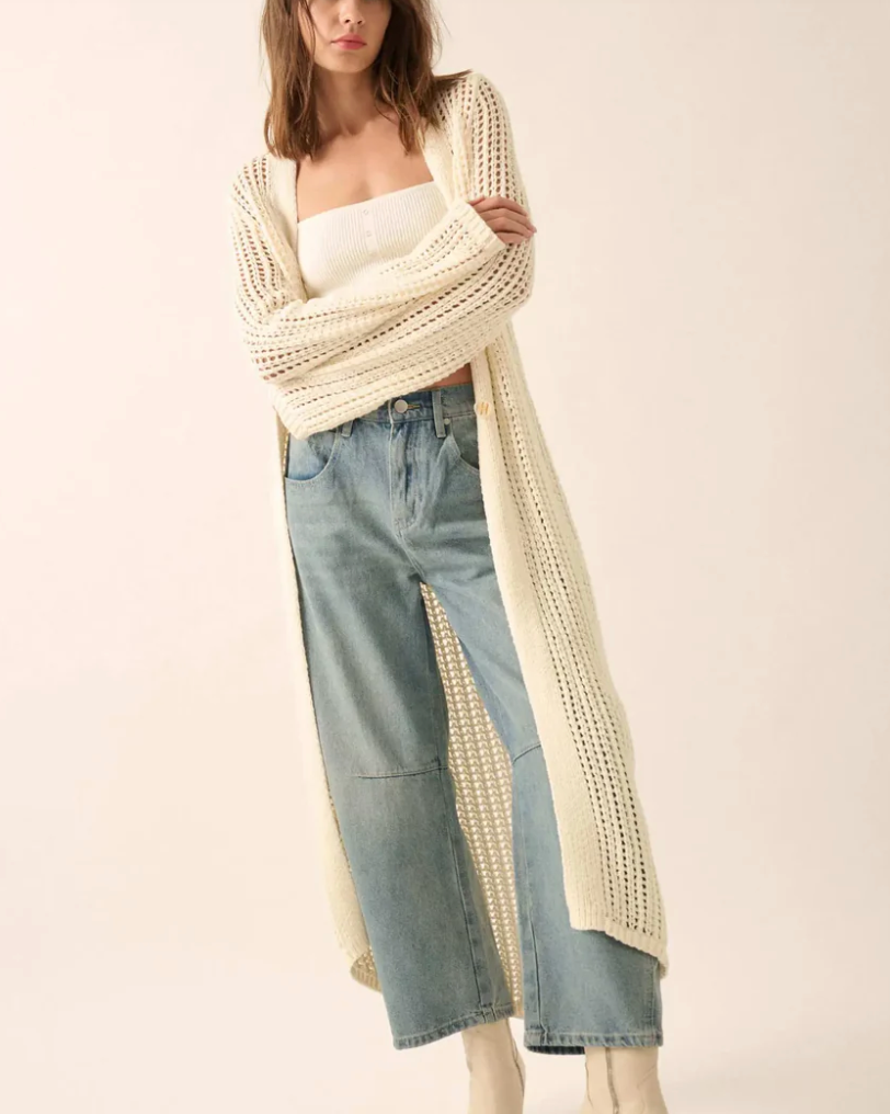 Beautiful Truth Crochet Knit Duster Cardigan