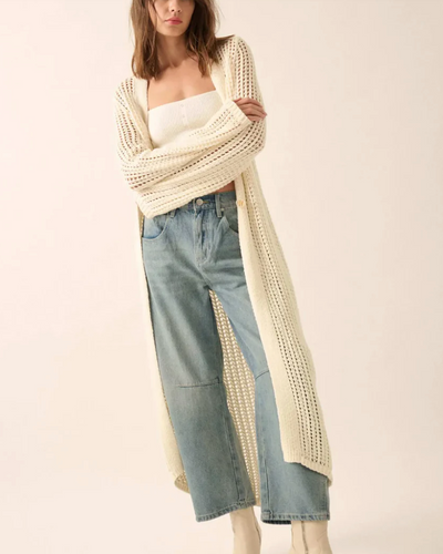 Beautiful Truth Crochet Knit Duster Cardigan