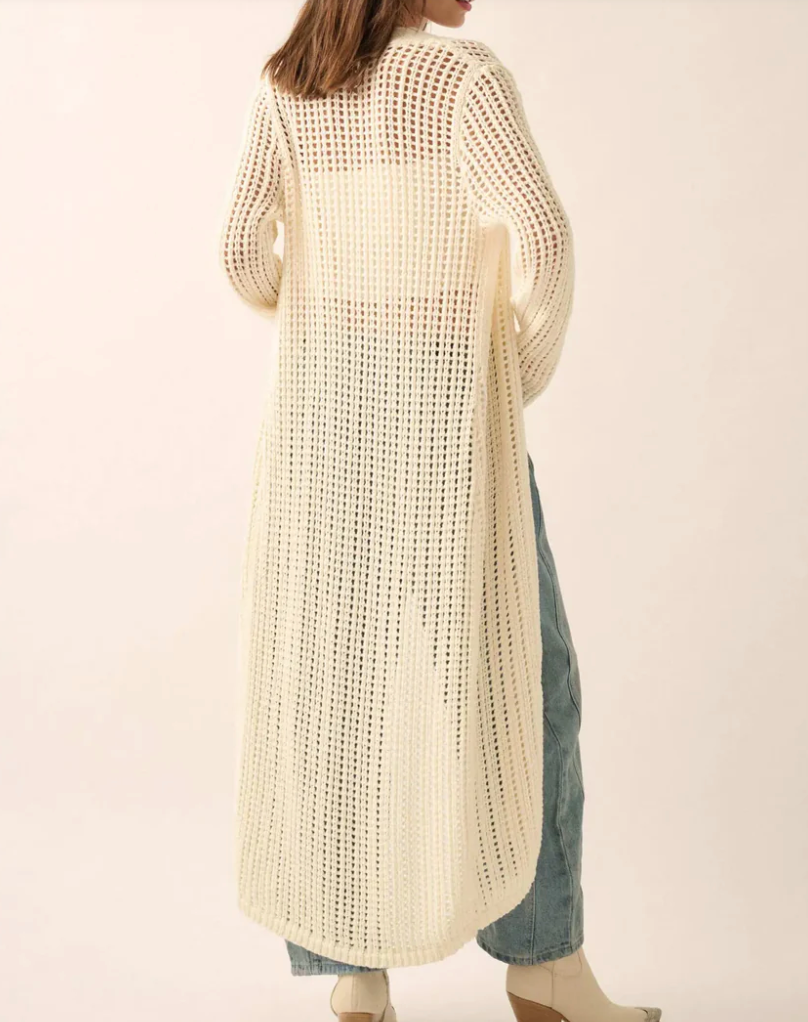 Beautiful Truth Crochet Knit Duster Cardigan