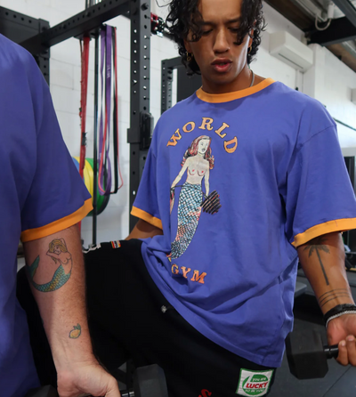 The Very Oversized Extra Fries Gym Tee - Blue