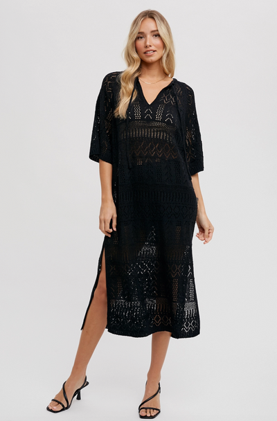 Open-Knit Beach Cover Up Dress