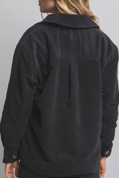 The Woods Corduroy Jacket in Black