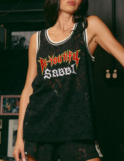 The Be Youtiful Lace Singlet - Black