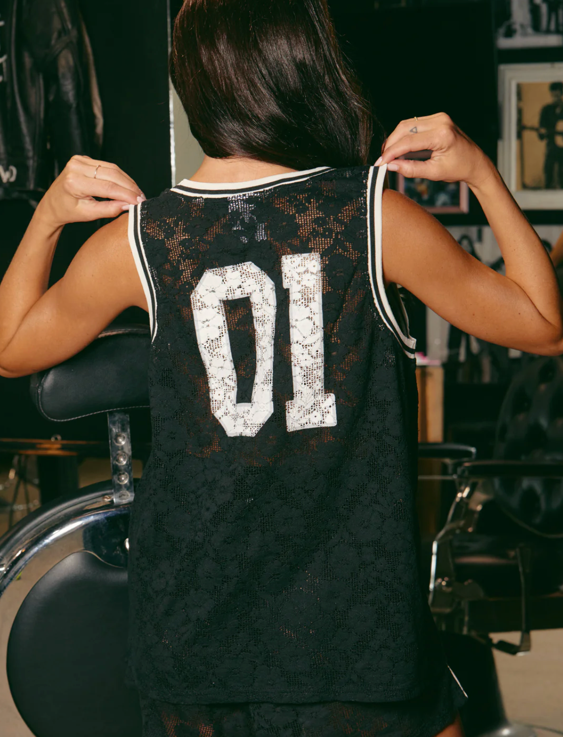 The Be Youtiful Lace Singlet - Black