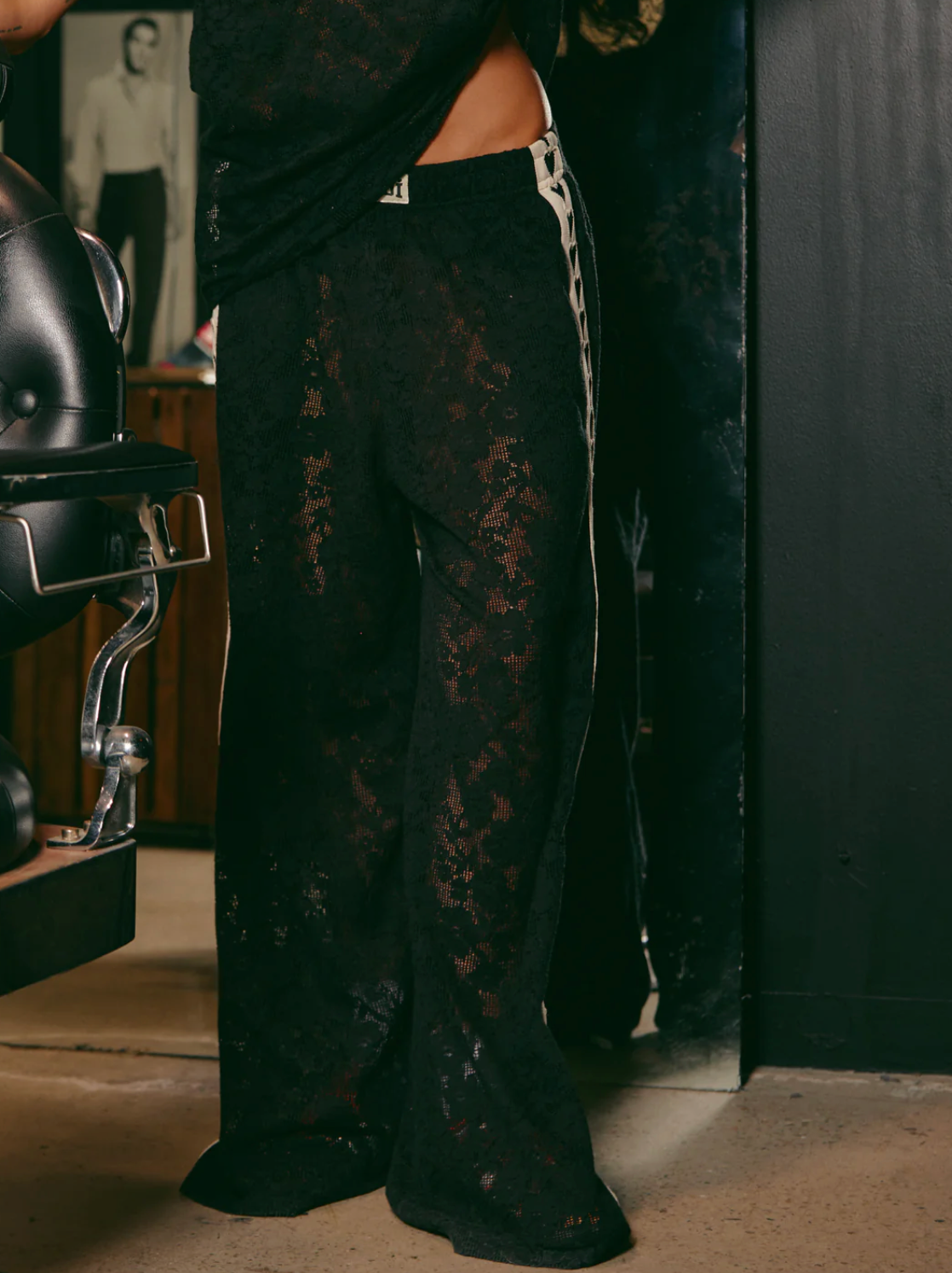 Raving Heart Lace Pants - Black