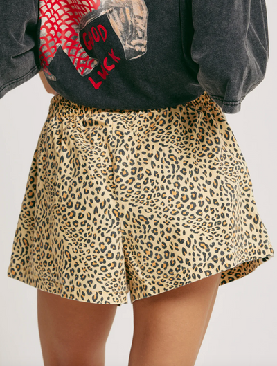 Leopard Drill Mini Shorts