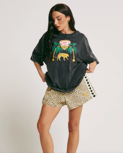 Leopard Drill Mini Shorts