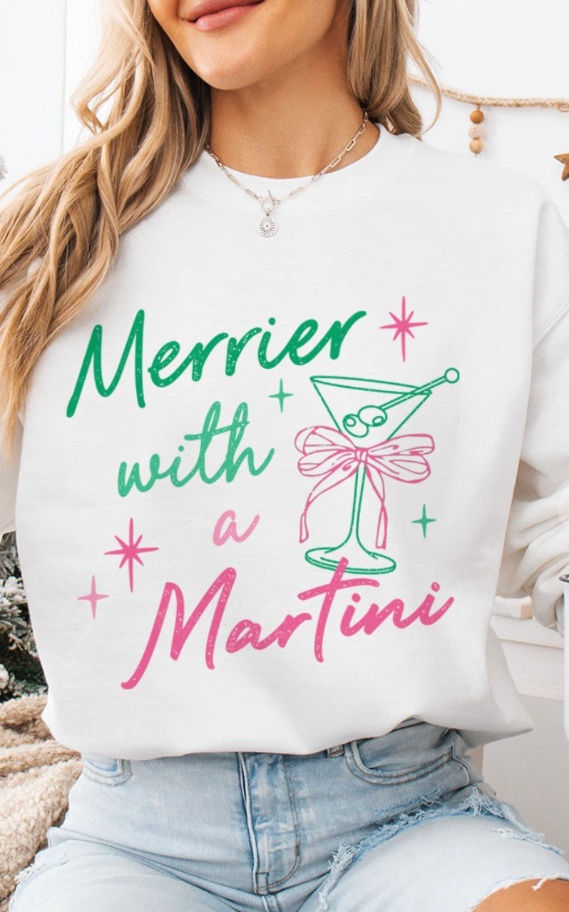 Merrier With A Martini Holiday Sweater