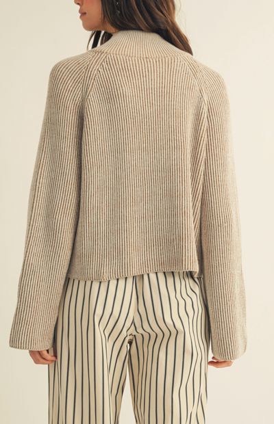 Relaxed Zipper Knit Cadigan