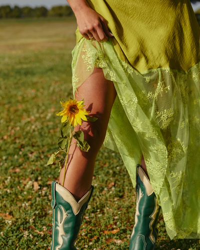 The Lace Maxi Dress - Chartreuse