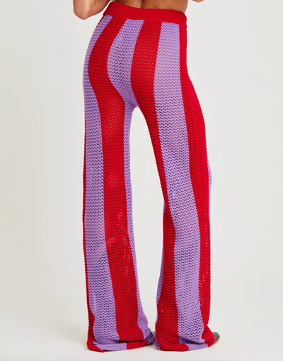 The Knit Stripe Beach Pant - Purple Stripe