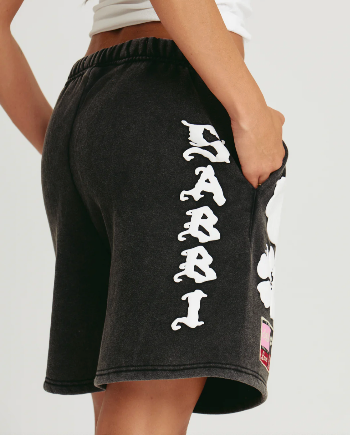 The Happy Hibiscus Shorts - Black