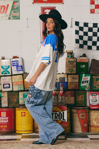 The Boyfriend Fit Pony Club Tee - Blue