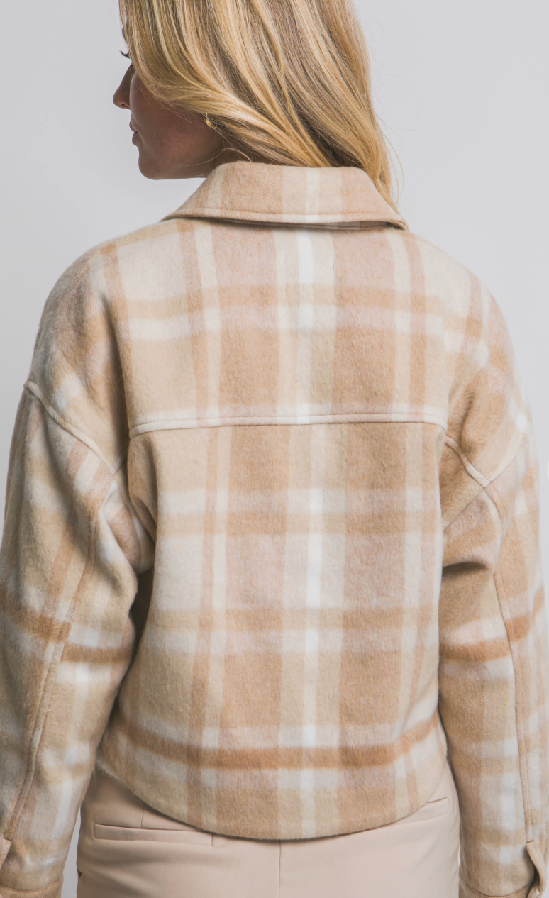 Button-down Short Plaid Shacket