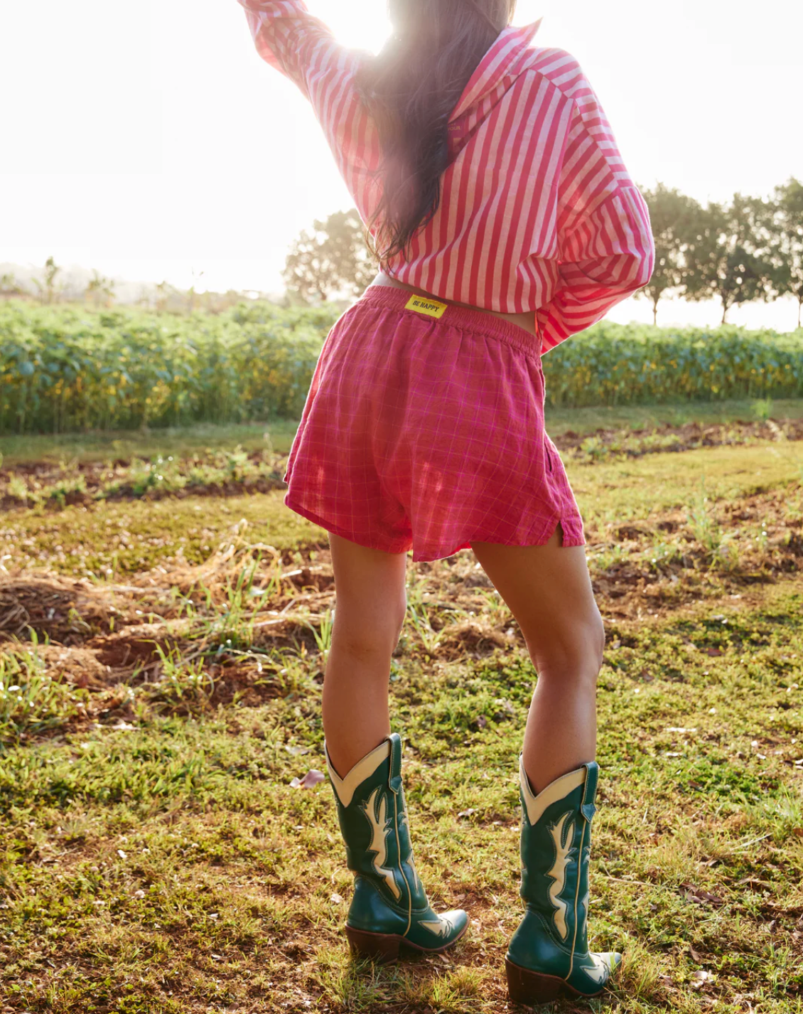 The Linen Boxer Shorts - Pink