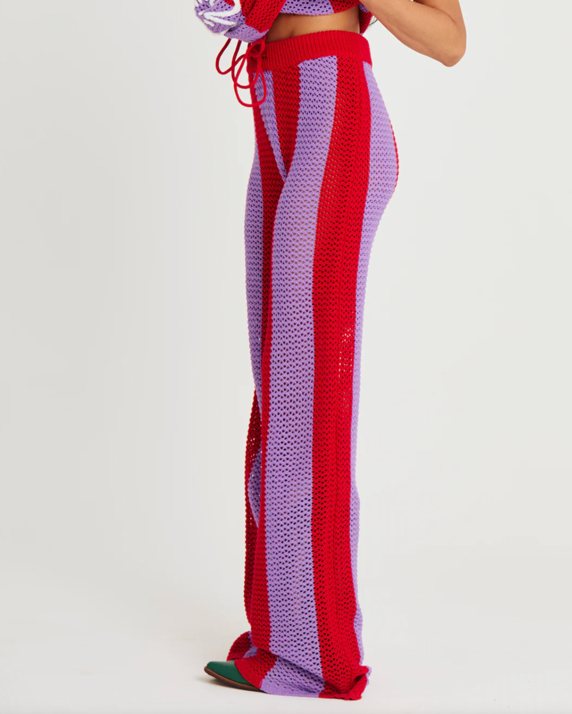 The Knit Stripe Beach Pant - Purple Stripe