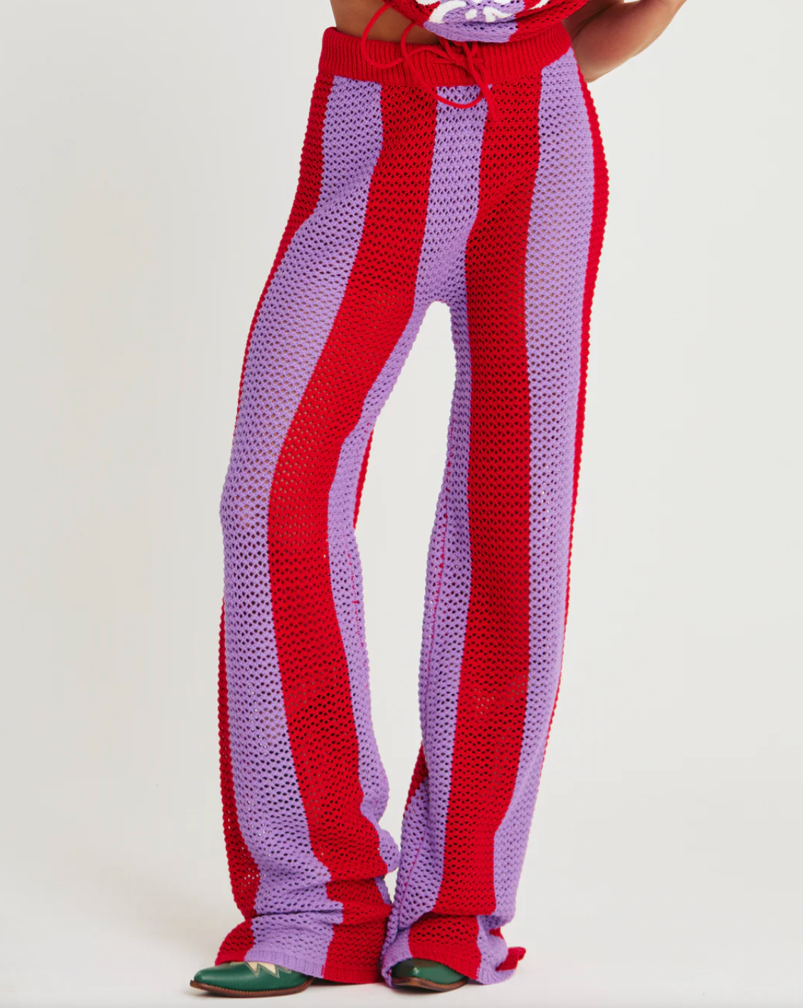 The Knit Stripe Beach Pant - Purple Stripe